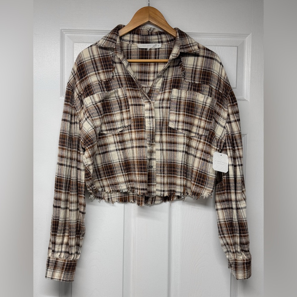 Altar’d State Cropped Button Up Flannel